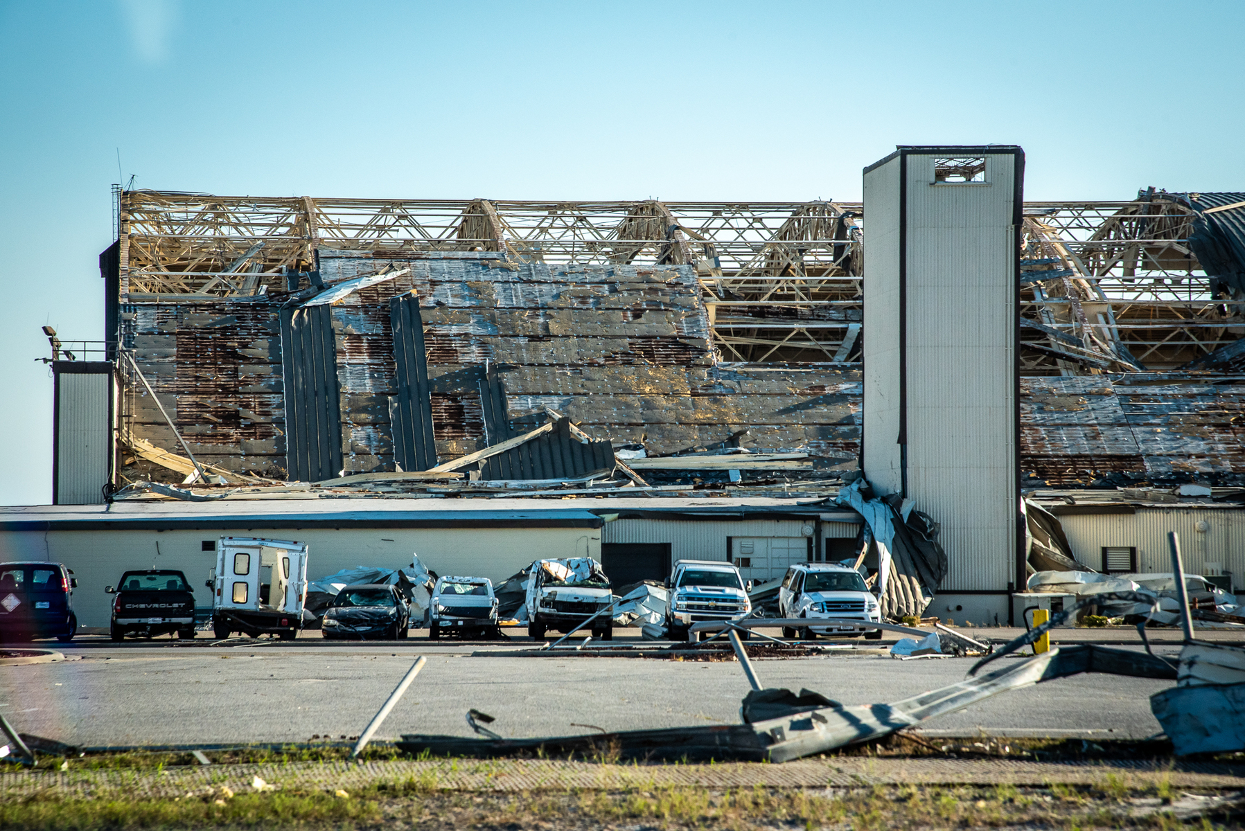 October 18, 2018 - Debris litters Tyndall Air Force Base near Panama City said it had sustained a direct hit from the catastrophic storm after Hurricane Michael’s eye went over the base in the Florida Panhandle. No one was hurt on the base, but every building sustained damage.