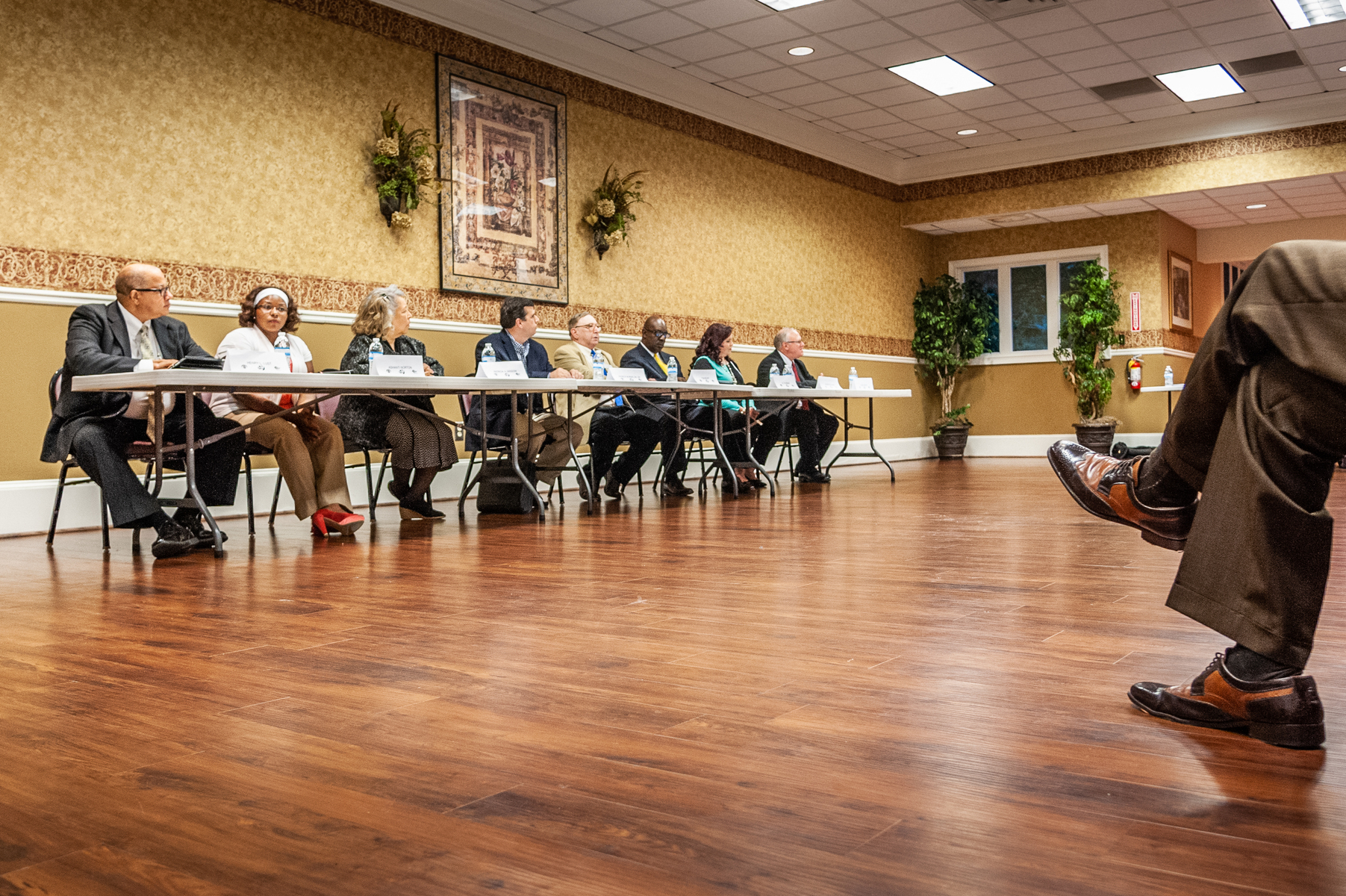 September 24, 2015.  Powder Springs, GA. City council hopefuls at a candidate forum. One of the candidates, City Councilman Al Thurman, if elected, would become the first African-American to serve as mayor in predominately white Cobb County, GA.